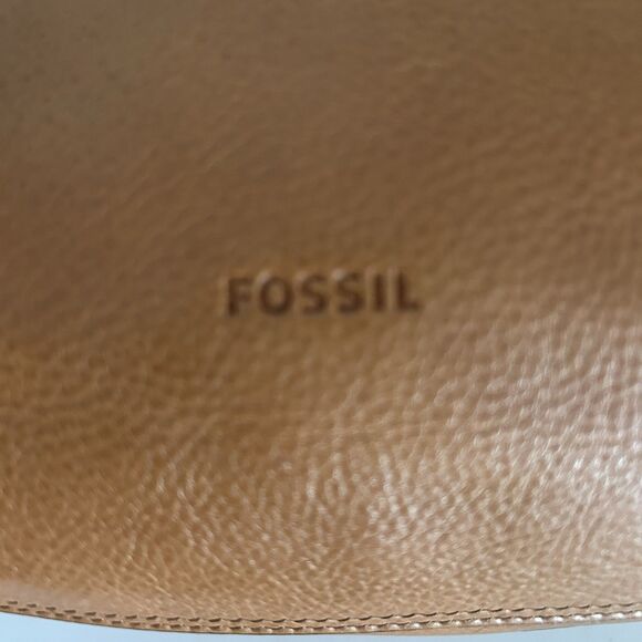 Fossil Maya Large Hobo Brown Cow Hide Leather Crossbody Bag ZB7617 - Picture 7 of 14